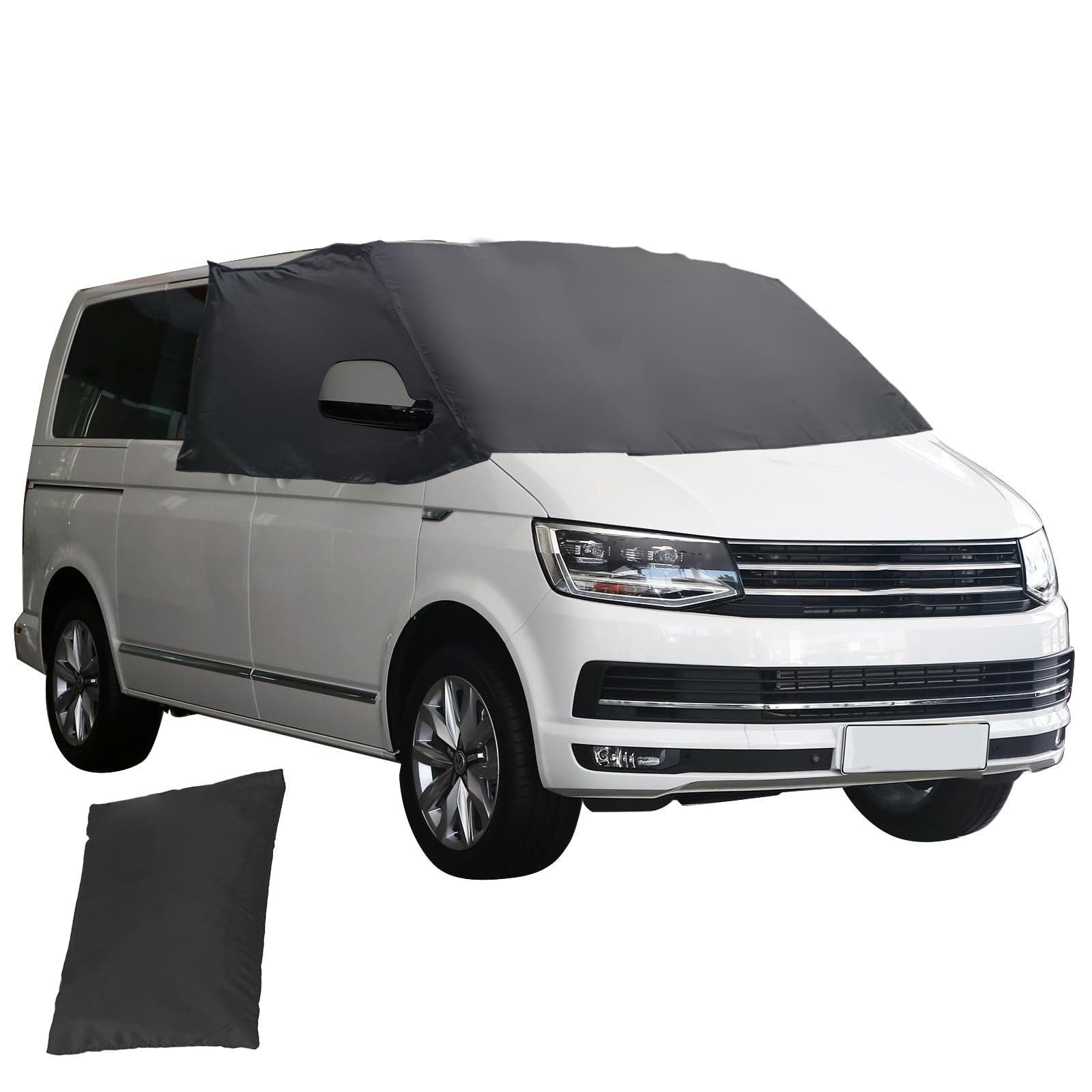 Externe Frontscheibenabdeckung für VW T5, 600D Wasserdicht Sonnenschutz Frontscheibe Wrap Abdeckung, Verdunkelung Anti-Frost-EIS für VW Wohnmobil Externe Frontscheibenabdeckung für VW T5, 600D Wasserdicht Sonnenschutz Frontscheibe Wrap Abdeckung, Verdunkelung Anti-Frost-EIS für VW Wohnmobil von QENETY