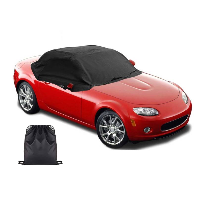 Halbgarage für Mazda MX-5 MK4 2014-2024 420D Oxford Wasserdicht Atmungsaktiv Auto Half Top Cover für Mazda MX-5 ND 2014-2024 Outdoor Half Car Covers Sonne Schnee Regen Staub UV Allwetterschutz von QENETY