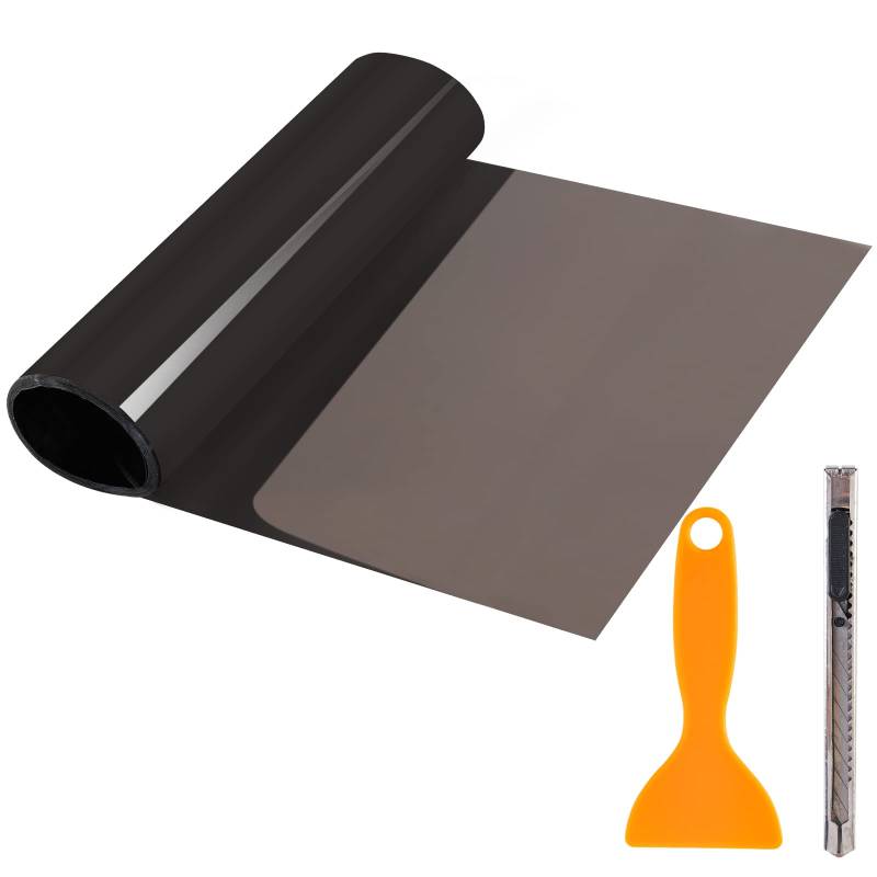 QEUhang Auto Scheinwerfer Folie, 2 PCS Hell Schwarz Tönungsfolie Aufkleber 120 X 30cm Car Light Sticker für Auto Rückleuchten Blinker Nebelscheinwerfer von QEUhang