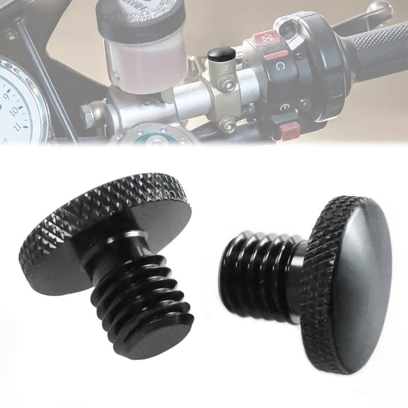 Motorrad Spiegel Blindstopfen Schrauben M8, Motorrad Abdeckkappen für M8 Spiegelgewinde, Gewinde Verkleidungsschrauben, 2×Rechtsgewinde/clockwise(Ein Paar) von QFFWYYF