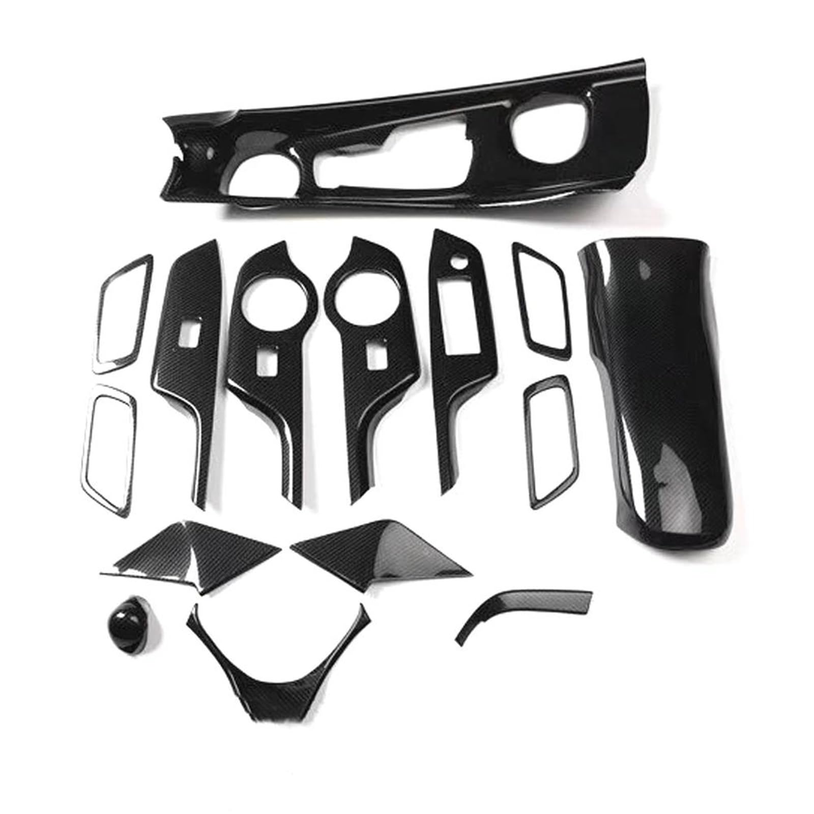 Interieur Dekor 15 Teile/satz Auto Innen Trim Für Toyota Für CHR 2018-2021 LHD Tür Armlehne Fenster Lift Schalter Panel Abdeckung Interieur TüRverkleidungen Dekor(Carbon Pattern) von QFJFBGGH