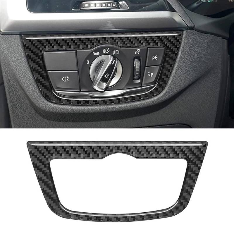 Interieur Dekor 1pc Carbon Fiber Muster Auto Scheinwerfer Schalter Taste Trim Abdeckung Für X3 X4 G01 G02 2018-2021 Interieur TüRverkleidungen Dekor von QFJFBGGH