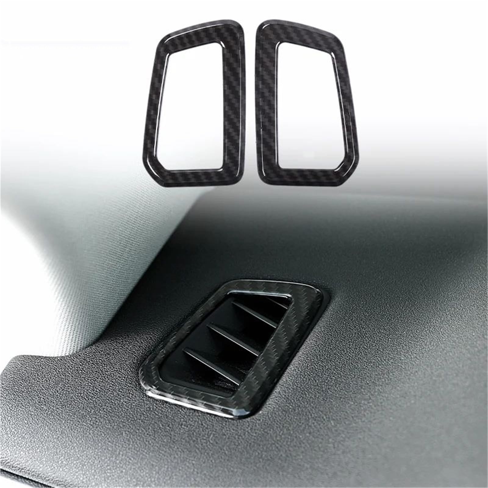 Interieur Dekor 2 Pcs Für Land Für Rover Für Discovery Für Sport 2015-2017 Auto ABS Chrome Dashboard AC Outlet Vent Abdeckung Interieur TüRverkleidungen Dekor(Carbon Texture) von QFJFBGGH