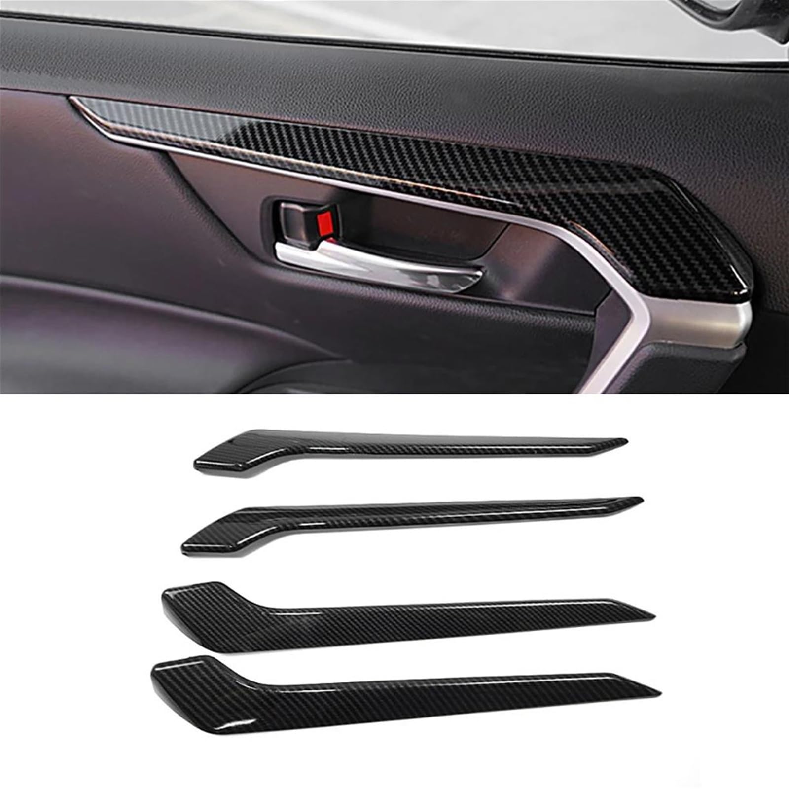 Interieur Dekor 4 STÜCKE Carbon Fiber Muster Auto Innentür Pull Griff Verkleidungen Abdeckung Für Toyota Für RAV4 2019-2022 Interieur TüRverkleidungen Dekor Interieur Dekor 4 STÜCKE Carbon Fiber Muster Auto Innentür Pull Griff Verkleidungen Abdeckung Für Toyota Für RAV4 2019-2022 Interieur TüRverkleidungen Dekor von QFJFBGGH