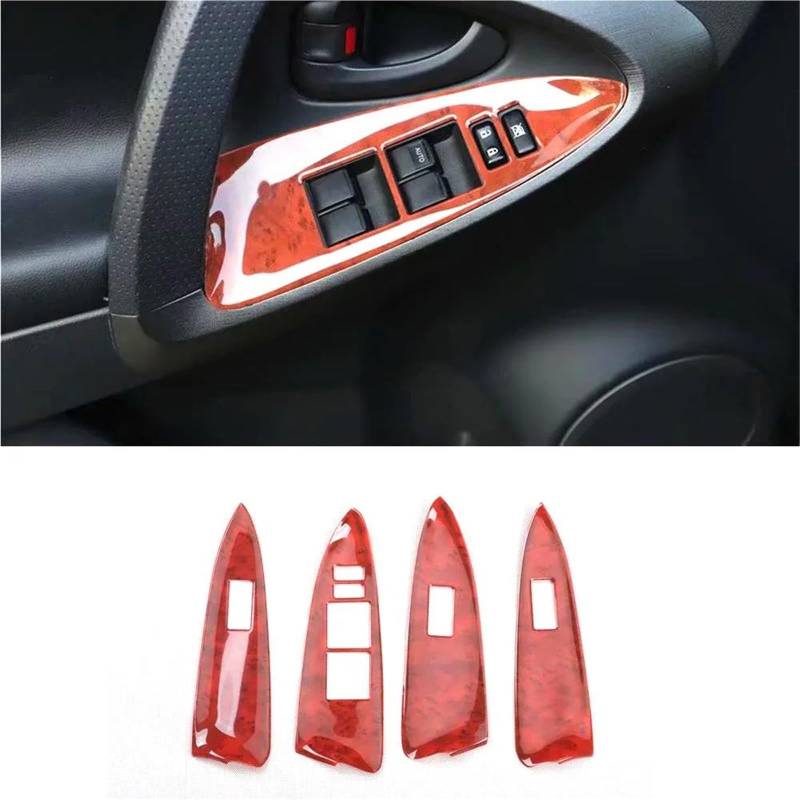 Interieur Dekor 4 Teile/satz Auto Fensterheber Elektrische Schalter Panel Abdeckung Trim Styling Für Toyota Für RAV4 2009-2012 LHD Interieur TüRverkleidungen Dekor(Peach Color) von QFJFBGGH