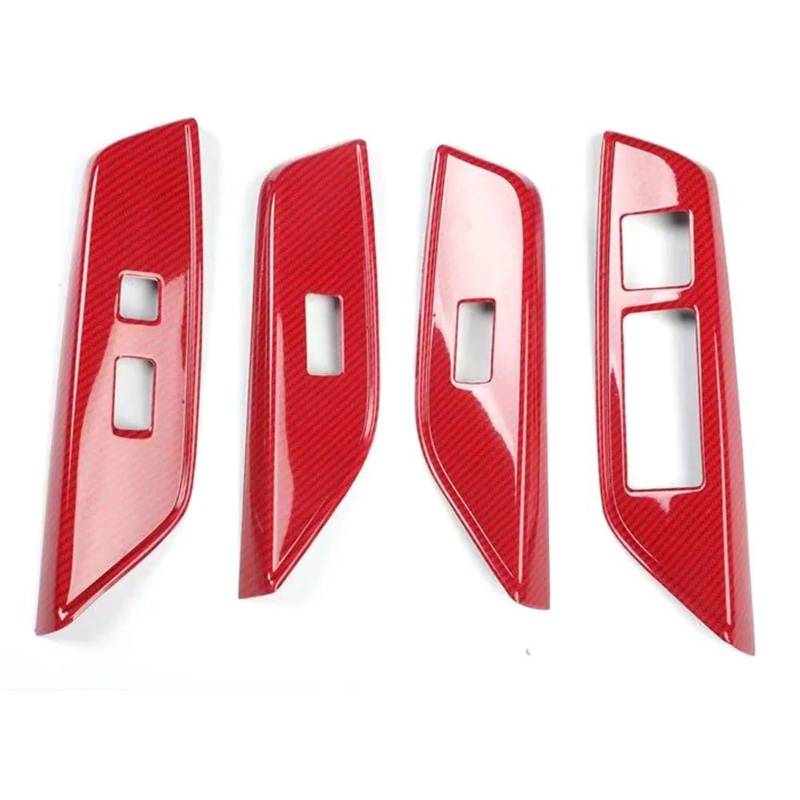 Interieur Dekor 4 Teile/satz Auto Tür Armlehne Fensterheber Schalter Abdeckung Aufkleber Für Lexus Für ES 2018 2019 Auto Trim Interieur TüRverkleidungen Dekor(Rot) von QFJFBGGH