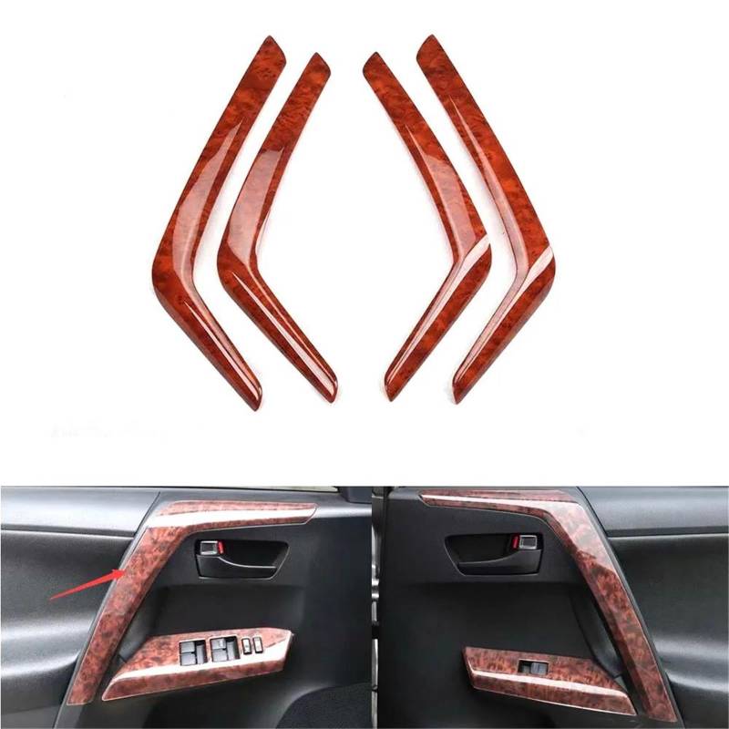 Interieur Dekor 4Pcs Auto Innen Tür Armlehne Dekoration Streifen Trim Styling Für Toyota Für RAV4 2013-2019 Auto Zubehör Interieur TüRverkleidungen Dekor(Agate Color) von QFJFBGGH