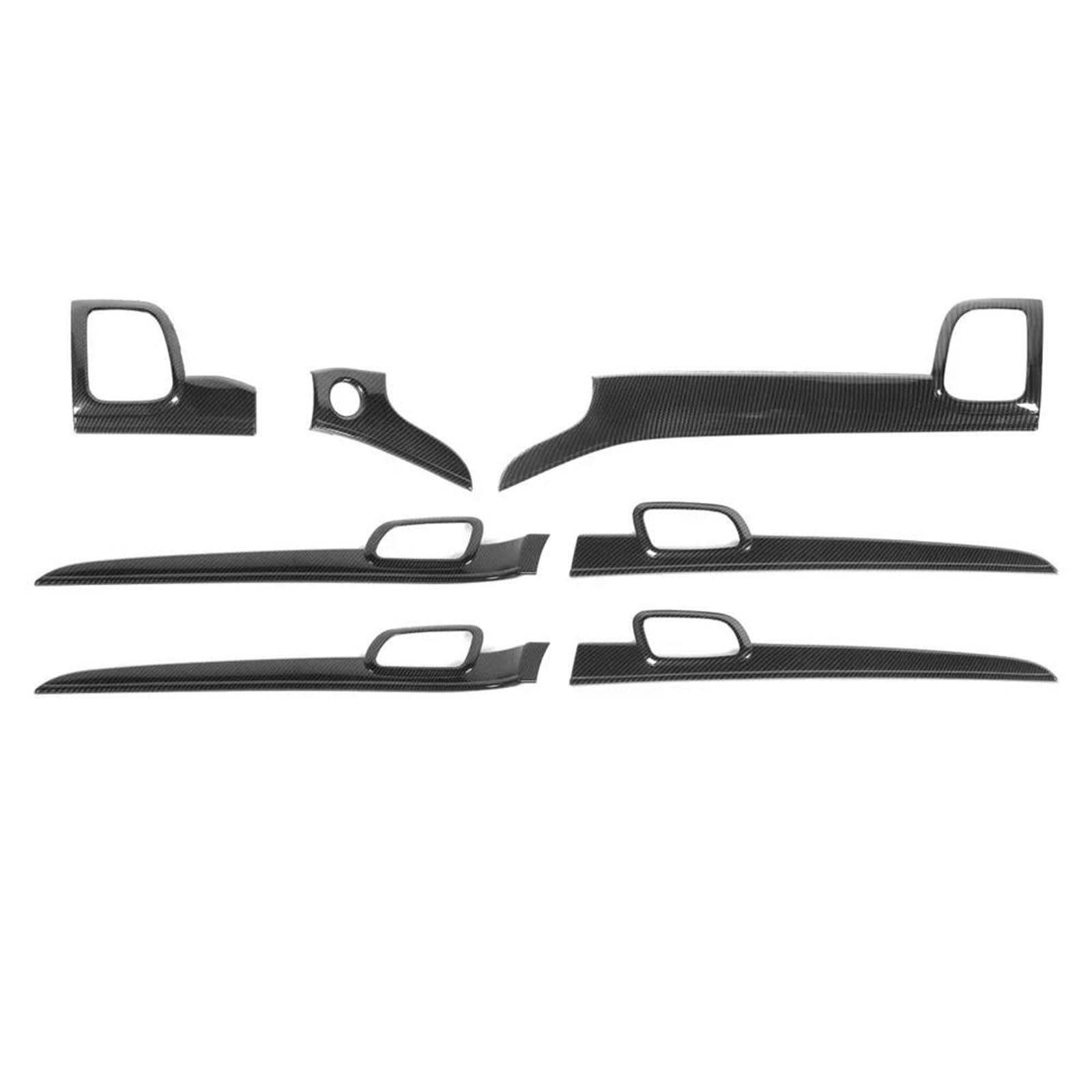 Interieur Dekor 7 Teile/satz Auto Dashboard Innen Tür Griff Panel Dekoration Streifen Trim Für Jeep Für Grand Cherokee 2011 + Interieur TüRverkleidungen Dekor(Carbon Pattern) von QFJFBGGH