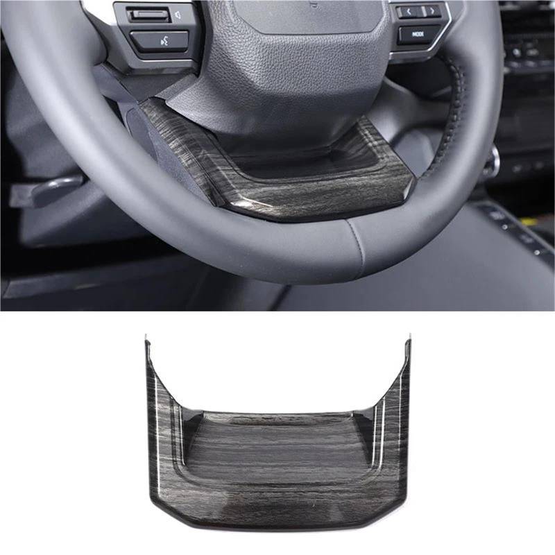 Interieur Dekor ABS Auto Lenkrad Dekoration Abdeckung Trim Rahmen Aufkleber Für Toyota Für Land Für Cruiser Für Prado LC250 Interieur TüRverkleidungen Dekor(Style 2-Black Wood) von QFJFBGGH