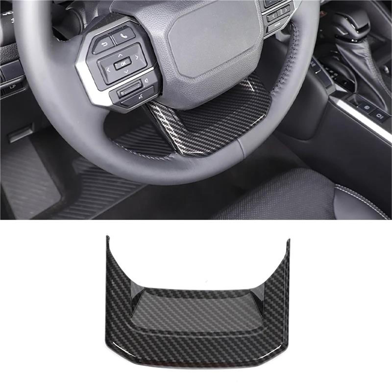 Interieur Dekor ABS Auto Lenkrad Dekoration Abdeckung Trim Rahmen Aufkleber Für Toyota Für Land Für Cruiser Für Prado LC250 Interieur TüRverkleidungen Dekor(Style 2-Carbon Pattern) von QFJFBGGH