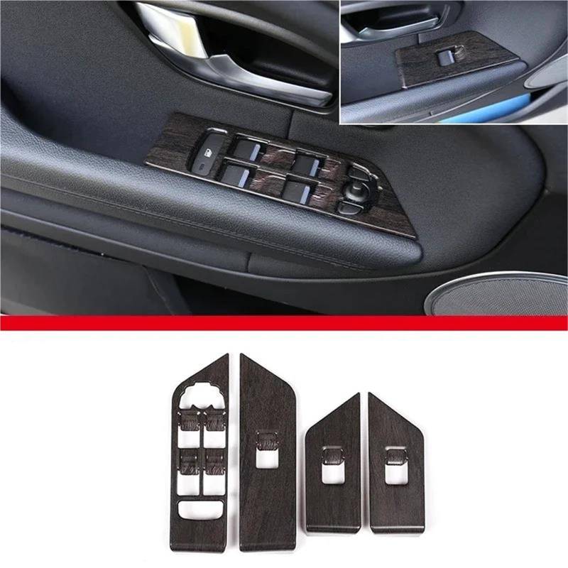 Interieur Dekor ABS Autotür Fenster Glas Lift Panel Knopf Schalter Rahmenabdeckung Für Range Für Rover Für Evoque 2012-2018 Interieur TüRverkleidungen Dekor(Oak wood grain) von QFJFBGGH