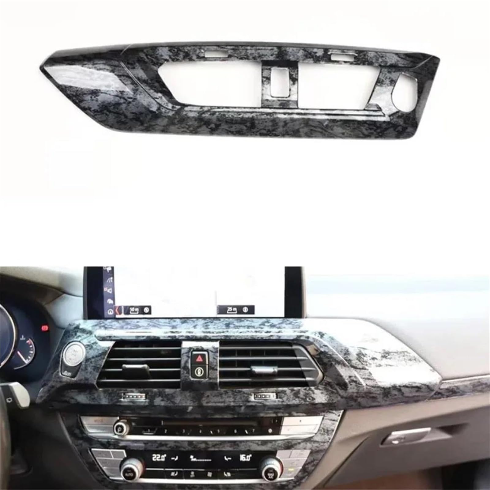 Interieur Dekor ABS-Autozubehör Für X3 X4 2018-2021 LHD-Armaturenbrett Mittelkonsole Entlüftungsrahmen Trim Styling Interieur TüRverkleidungen Dekor(Black Wood) von QFJFBGGH