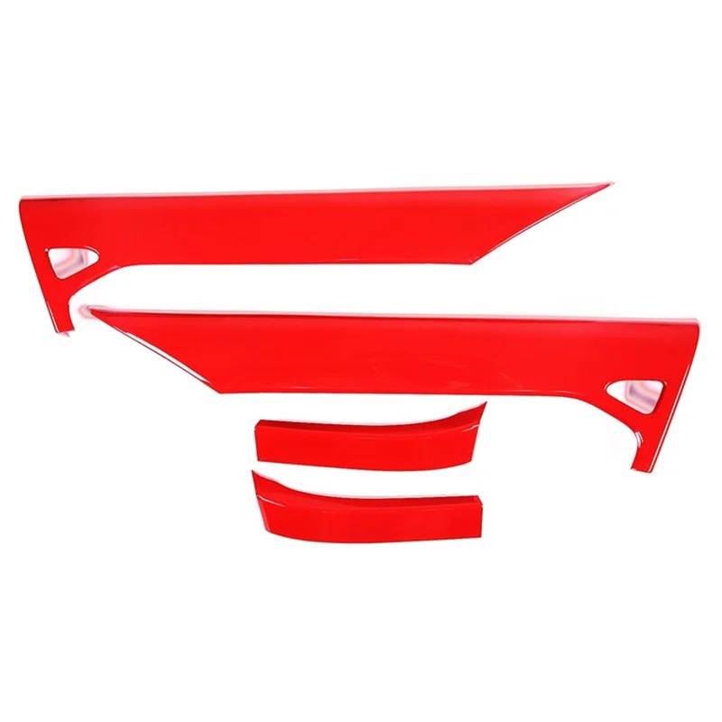 Interieur Dekor ABS Carbon Fiber Rot Für Chevy Für Corvette Für Stingray 2020-2023 Innen Trim Tür Panel Trim Abdeckung Interieur TüRverkleidungen Dekor(Rot) von QFJFBGGH
