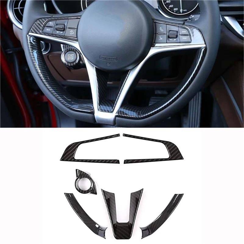 Interieur Dekor ABS-Carbonfaser-Stil Auto-Lenkradabdeckung Für Alfa Für Romeo Für Giulia Für Stelvio 2017-2019 Interieur TüRverkleidungen Dekor(Style J-6 pcs) von QFJFBGGH