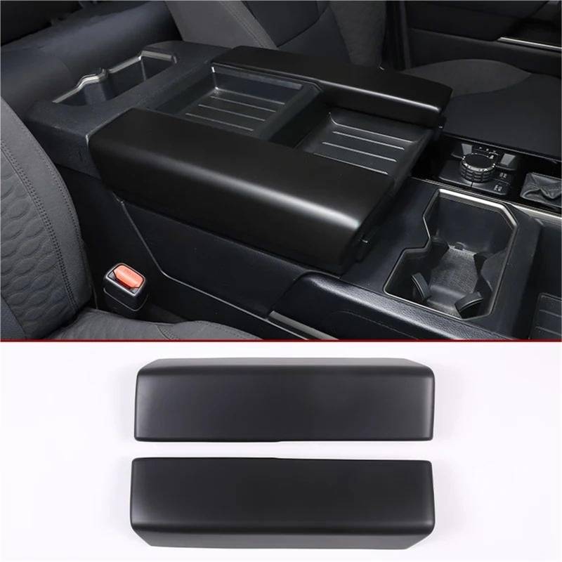 Interieur Dekor ABS Center Console Armlehne Box Schutzhülle Abdeckung Aufkleber Trim Für Toyota Für Tundra Für Sequoia 2022 2023 Interieur TüRverkleidungen Dekor(Matte Black) von QFJFBGGH