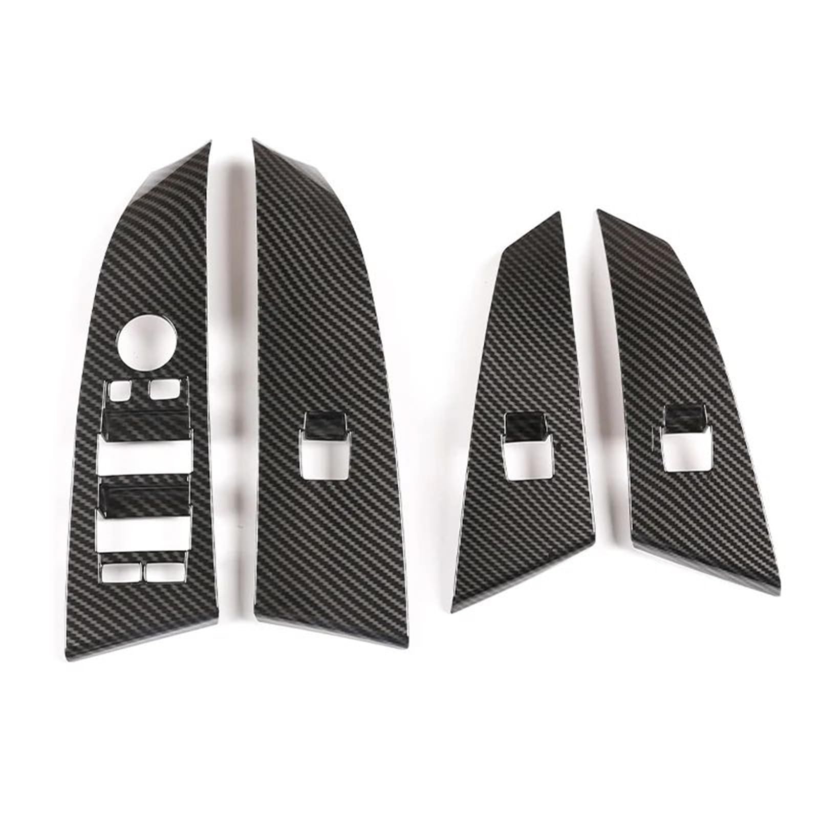 Interieur Dekor ABS Fensterheber-Taste Schalter Panel Abdeckung Rahmen Trim Für 5 Serie Für E60 2004-2006 LHD Innen Interieur TüRverkleidungen Dekor(Carbon Texture) von QFJFBGGH