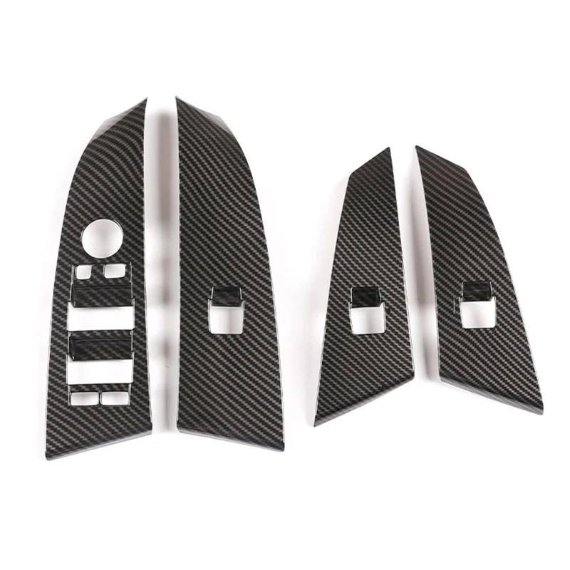 Interieur Dekor ABS Fensterheber-Taste Schalter Panel Abdeckung Rahmen Trim Für 5 Serie Für E60 2004-2006 LHD Innen Interieur TüRverkleidungen Dekor(Carbon Texture) von QFJFBGGH