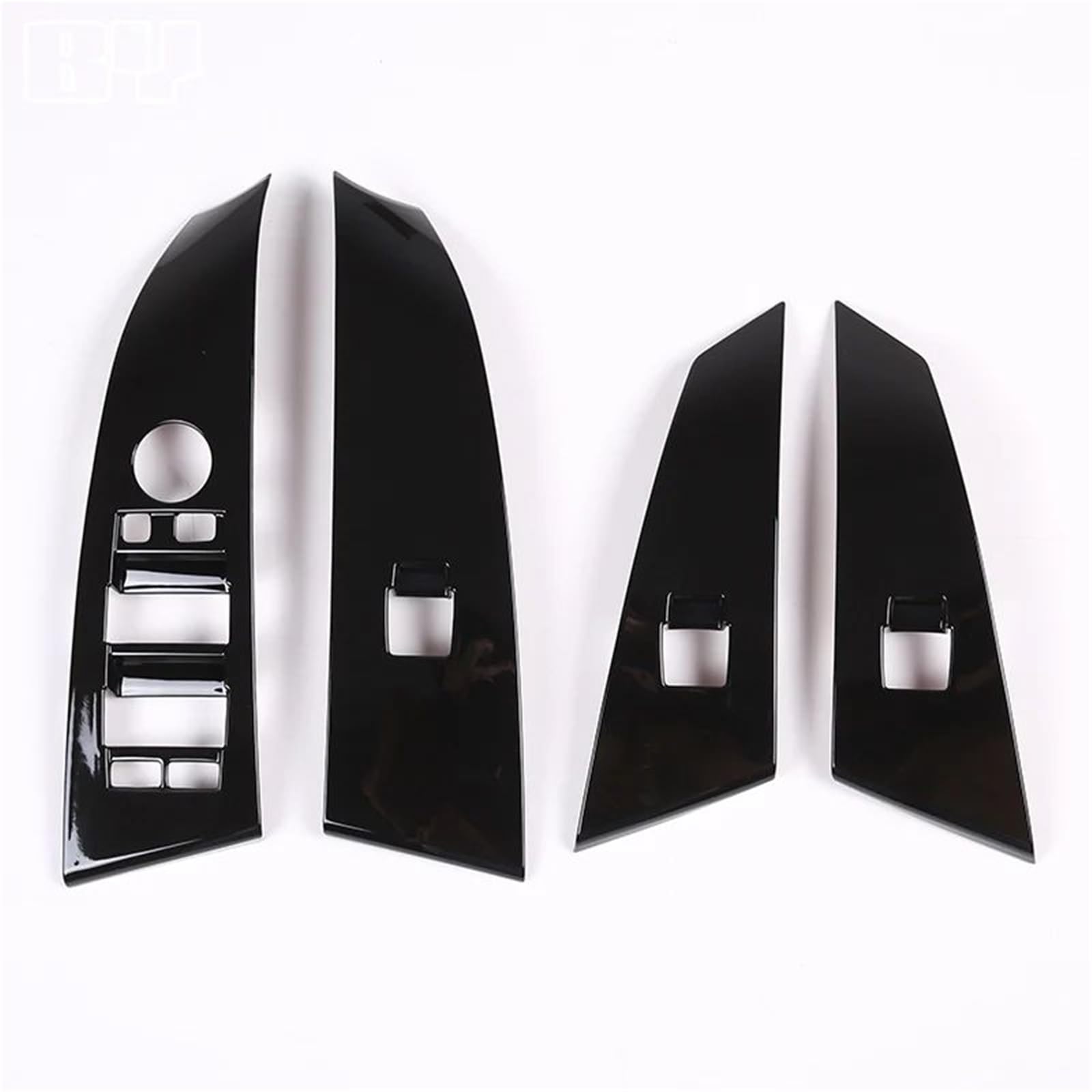 Interieur Dekor ABS Fensterheber-Taste Schalter Panel Abdeckung Rahmen Trim Für 5 Serie Für E60 2004-2006 LHD Innen Interieur TüRverkleidungen Dekor(Schwarz glänzend) von QFJFBGGH