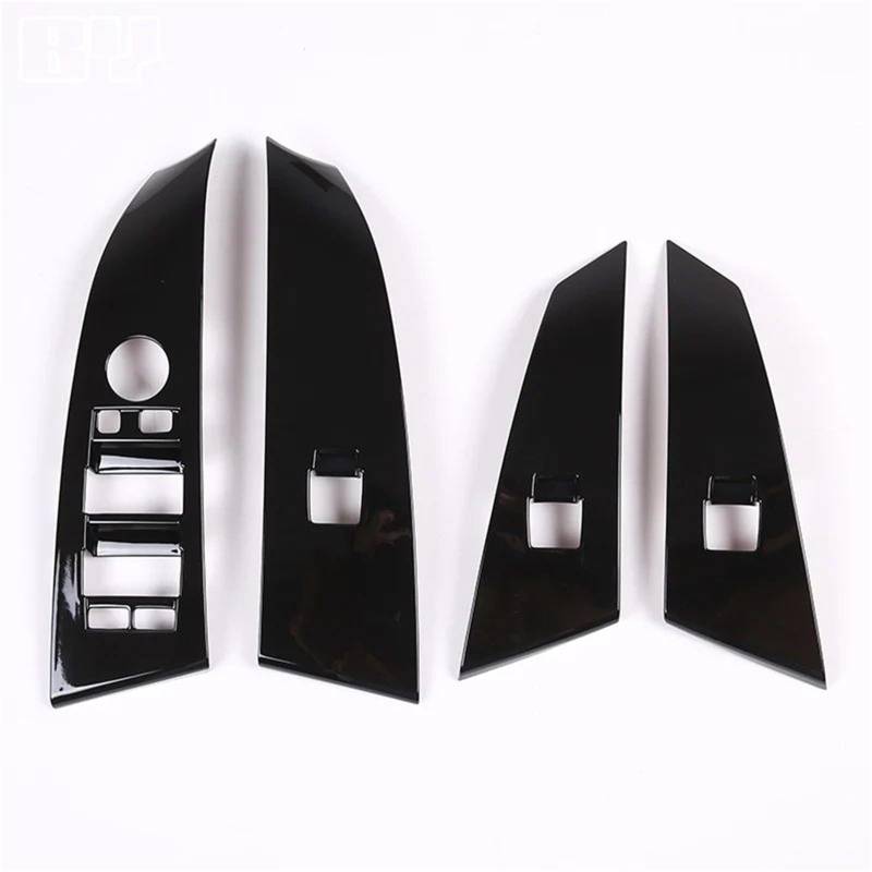 Interieur Dekor ABS Fensterheber-Taste Schalter Panel Abdeckung Rahmen Trim Für 5 Serie Für E60 2004-2006 LHD Innen Interieur TüRverkleidungen Dekor(Schwarz glänzend) von QFJFBGGH