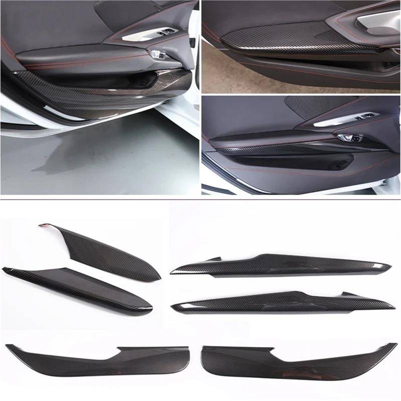 Interieur Dekor ABS Für Chevy Für Corvette Für C8 Für Stingray Für Z51 Z06 2020-2023 Innenverkleidung Türverkleidungsabdeckung Interieur TüRverkleidungen Dekor(Style 2 6PCS) von QFJFBGGH
