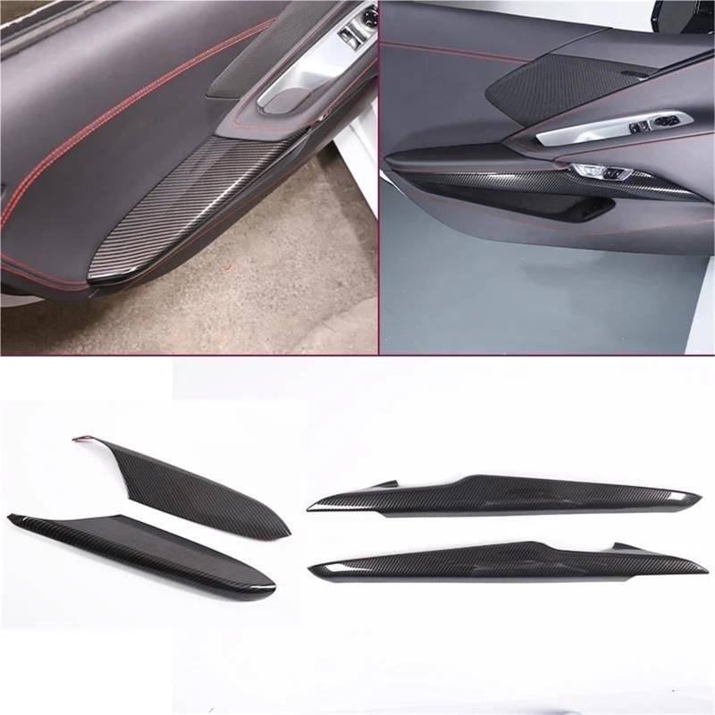 Interieur Dekor ABS Für Chevy Für Corvette Für C8 Für Stingray Für Z51 Z06 2020-2023 Innenverkleidung Türverkleidungsabdeckung Interieur TüRverkleidungen Dekor(Style 4 4PCS) von QFJFBGGH