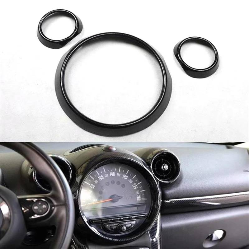 Interieur Dekor ABS Für MINI Für Countryman Für R60 2013-2016 Zentrale Armaturenbrett-Entlüftungsringverkleidung Innenformteil Interieur TüRverkleidungen Dekor(Carbon Pattern) von QFJFBGGH