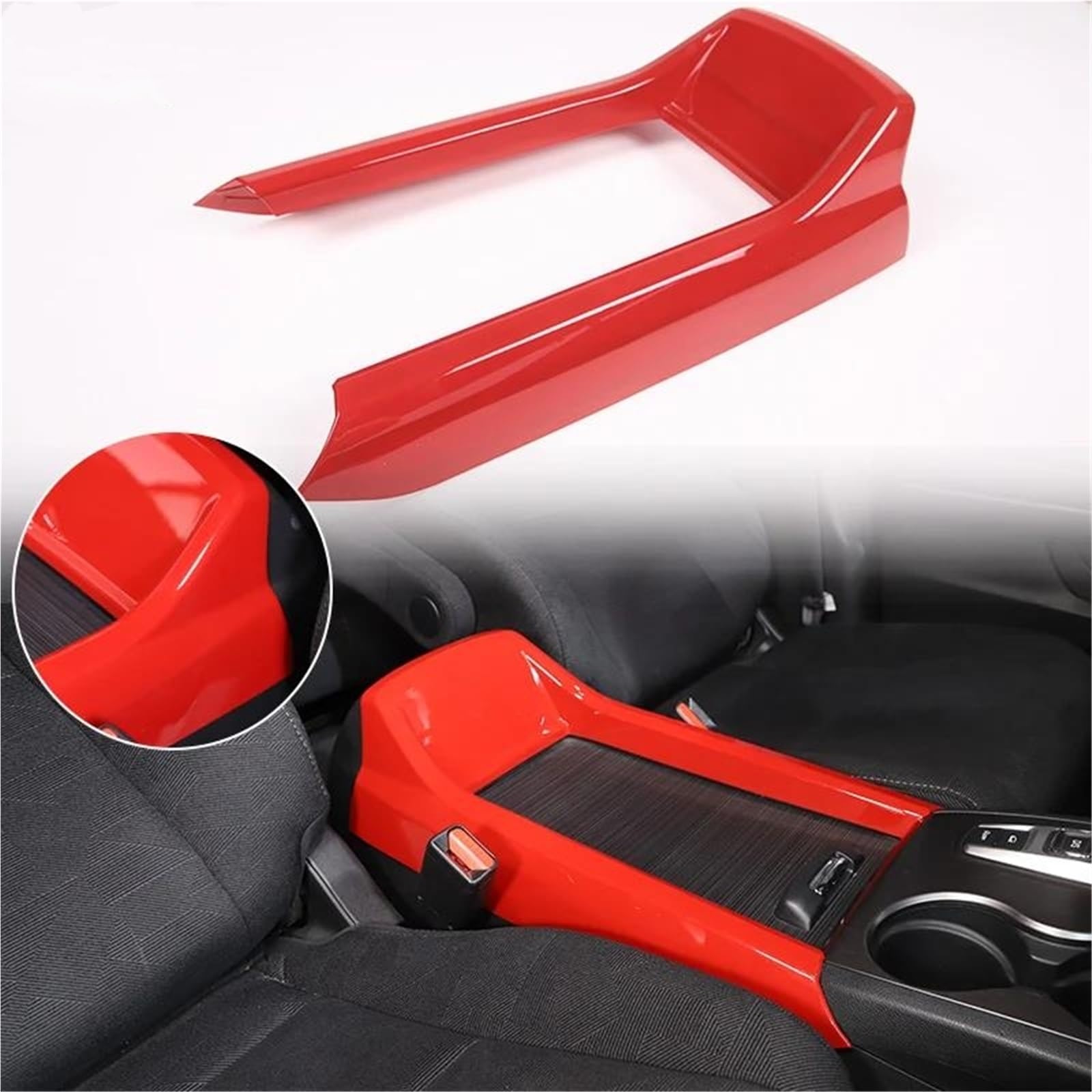 Interieur Dekor ABS Für Pilot 2015-2022 Auto Mittelkonsole Armlehne Box Seitenverkleidung Streifen Dekorative Aufkleber Innen Interieur TüRverkleidungen Dekor(Rot) von QFJFBGGH