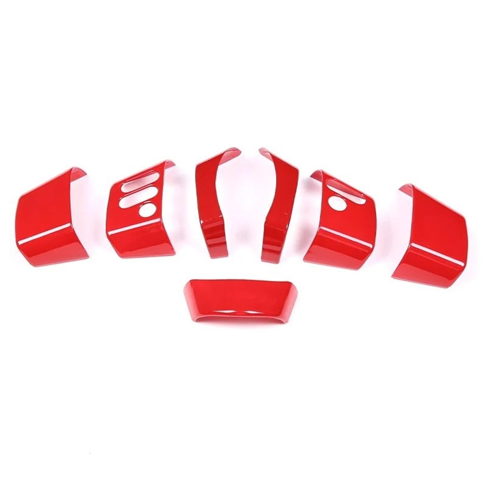 Interieur Dekor ABS Mattschwarz Lenkradbezug Knopf Dekoration Aufkleber Verkleidung Für Toyota Für FJ Cruiser 2007-2021 Zubehör Interieur TüRverkleidungen Dekor(Rot) von QFJFBGGH
