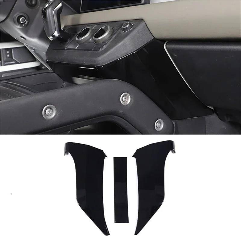 Interieur Dekor ABS-Mittelkonsole Knieseitenverkleidung Dekorativer Aufkleber Für Land Für Rover Für Defender 90 110 2020-2025 Interieur TüRverkleidungen Dekor(Glänzend schwarz) von QFJFBGGH
