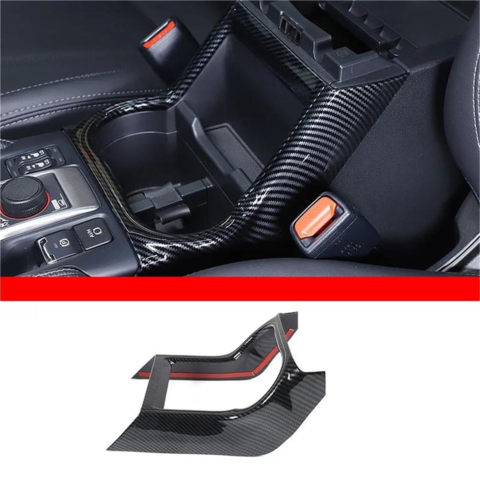 Interieur Dekor ABS-Mittelkonsolen-Schalthebel-Getränkehalter-Panel-Rahmenabdeckungsverkleidung Für Subaru Für Forester 2019-2024 Interieur TüRverkleidungen Dekor(Style 2) von QFJFBGGH