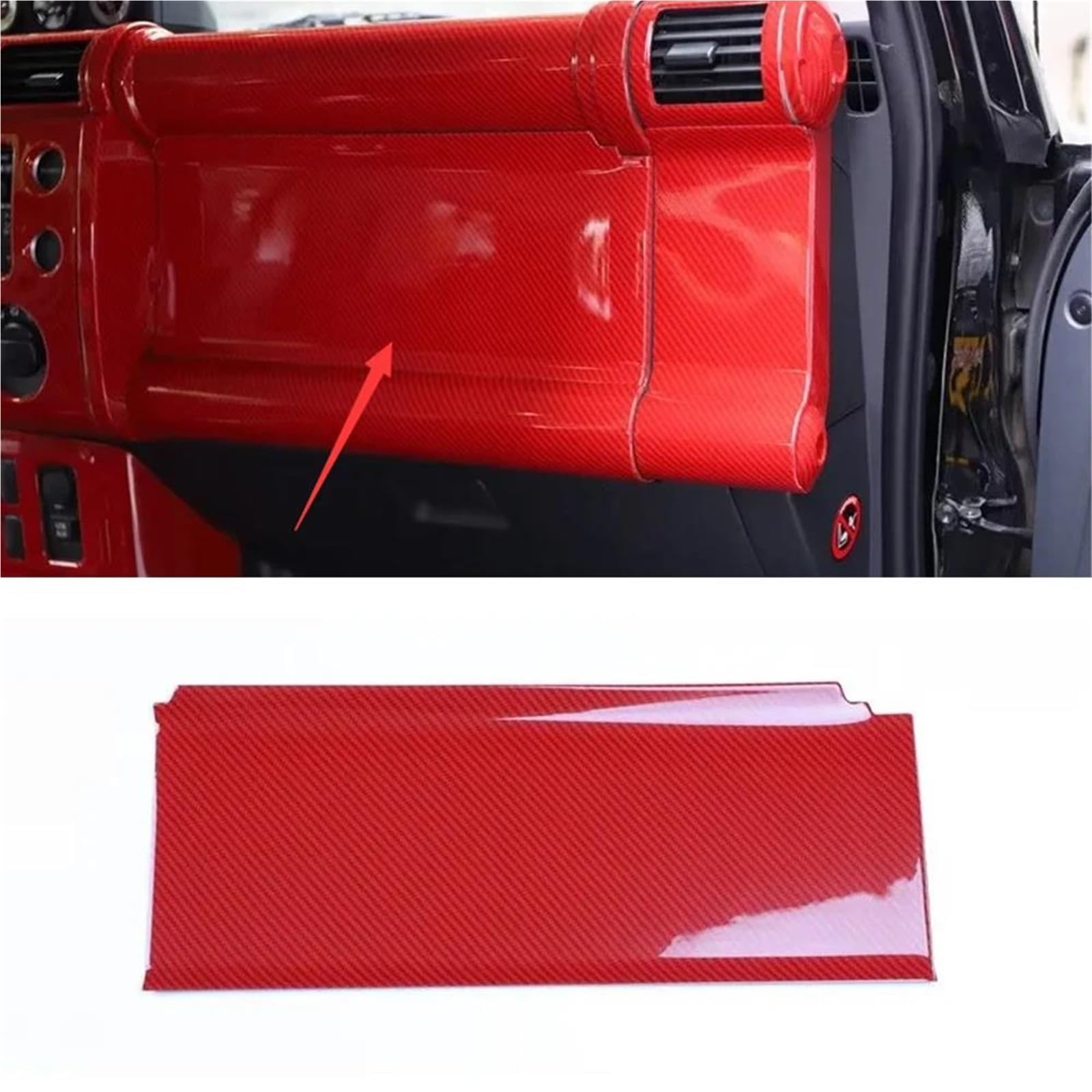 Interieur Dekor Auto-Armaturenbrett Beifahrersitzverkleidung ABS-Aufkleber Für Toyota Für FJ Cruiser LHD Innenzubehörverkleidung Interieur TüRverkleidungen Dekor(Carbon Red) von QFJFBGGH