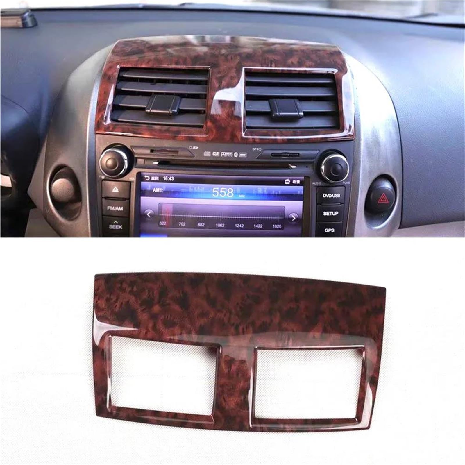 Interieur Dekor Auto-Armaturenbrett Mittelkonsole Air Vent Rahmen Abdeckung Aufkleber Für Toyota Für RAV4 2009-2012 Autoinnenraum Interieur TüRverkleidungen Dekor(Agate Color) von QFJFBGGH