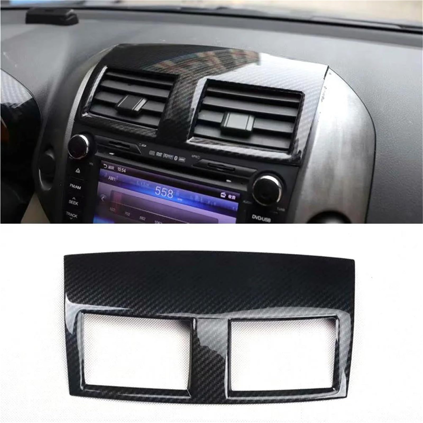 Interieur Dekor Auto-Armaturenbrett Mittelkonsole Air Vent Rahmen Abdeckung Aufkleber Für Toyota Für RAV4 2009-2012 Autoinnenraum Interieur TüRverkleidungen Dekor(Carbon Pattern) von QFJFBGGH