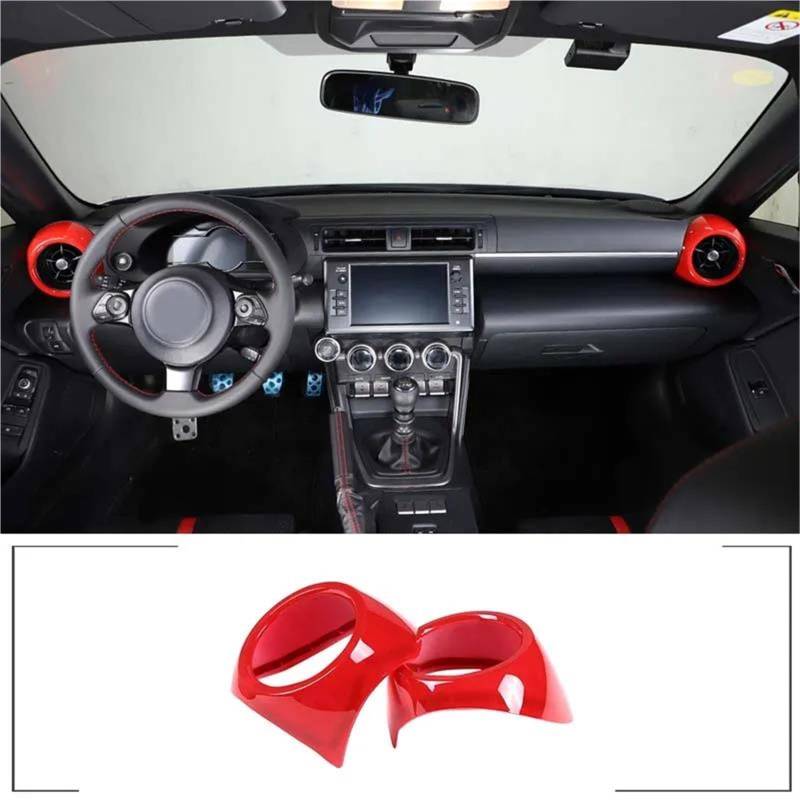 Interieur Dekor Auto-Armaturenbrett-Seitenlüftungs-Dekorationsring-Abdeckungs-Trimmaufkleber Für Toyota Für 86 Für Subaru Für BRZ Interieur TüRverkleidungen Dekor(Rot) von QFJFBGGH
