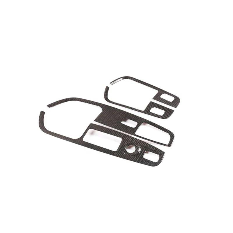 Interieur Dekor Auto Carbon Fiber Fensterheber-Taste Schalter Rahmen Dekoration Für Alfa Für Romeo Für Stelvio 2017-2020 Interieur TüRverkleidungen Dekor(Kohlefaser) von QFJFBGGH