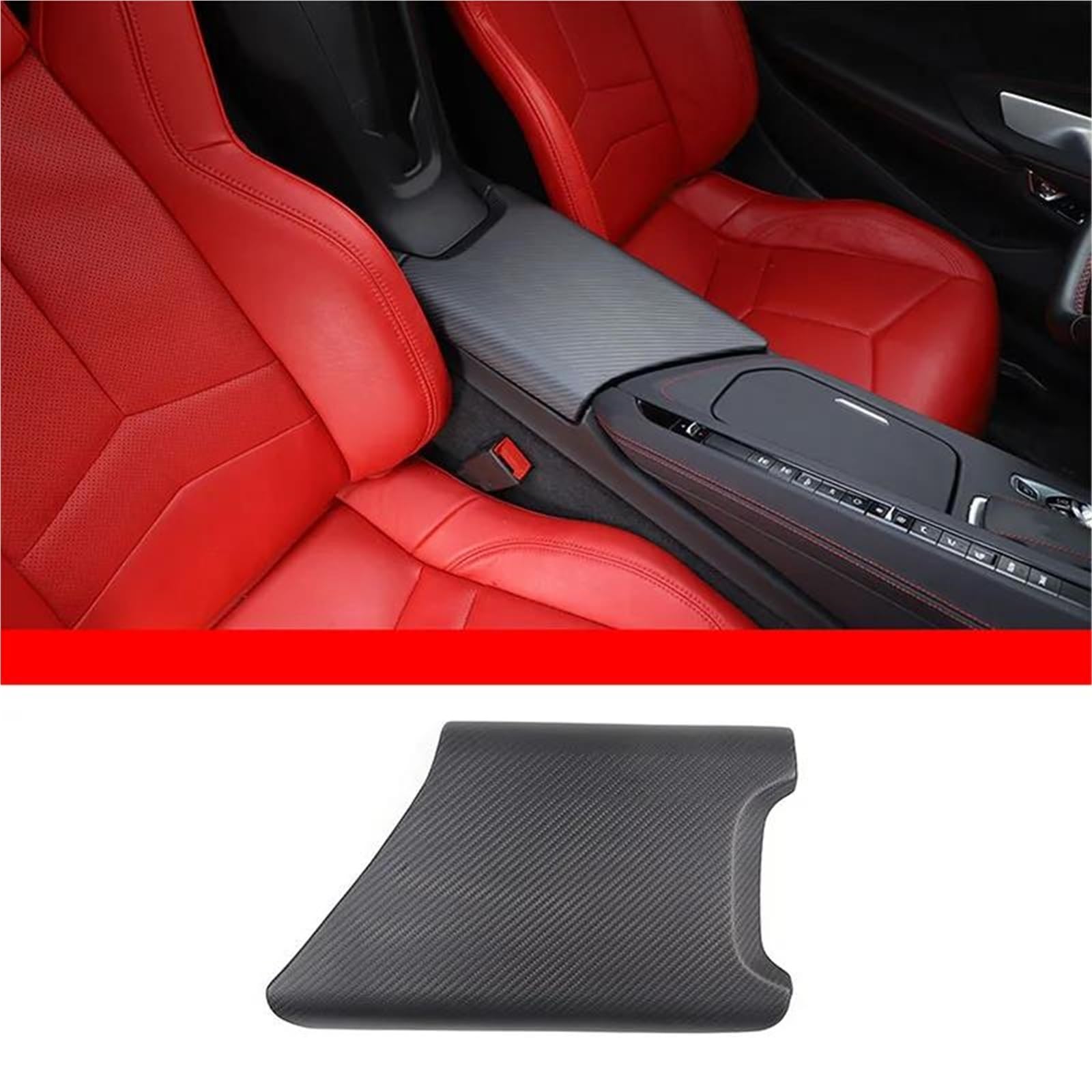 Interieur Dekor Auto Center Console Armlehne Box Panel Schutz Abdeckung Trim Für Corvette C8 Für Stingray Z51 Z06 2020-2024 Interieur TüRverkleidungen Dekor(Matte Carbon) von QFJFBGGH