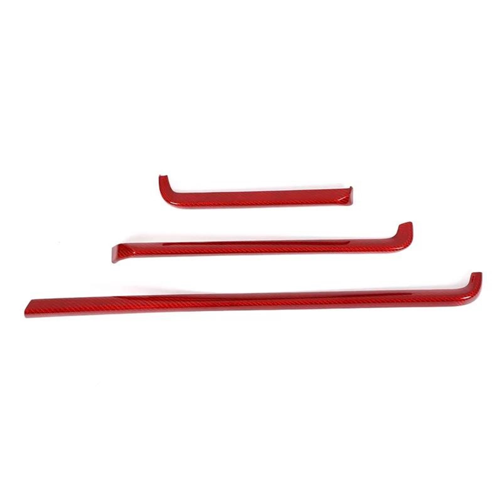 Interieur Dekor Auto Center Console Dashboard Trim Streifen 3 Stücke Für Chevy Für Corvette C8 Z51 Für Stingray Coupe 2020-2022 Interieur TüRverkleidungen Dekor(Red Carbon) von QFJFBGGH