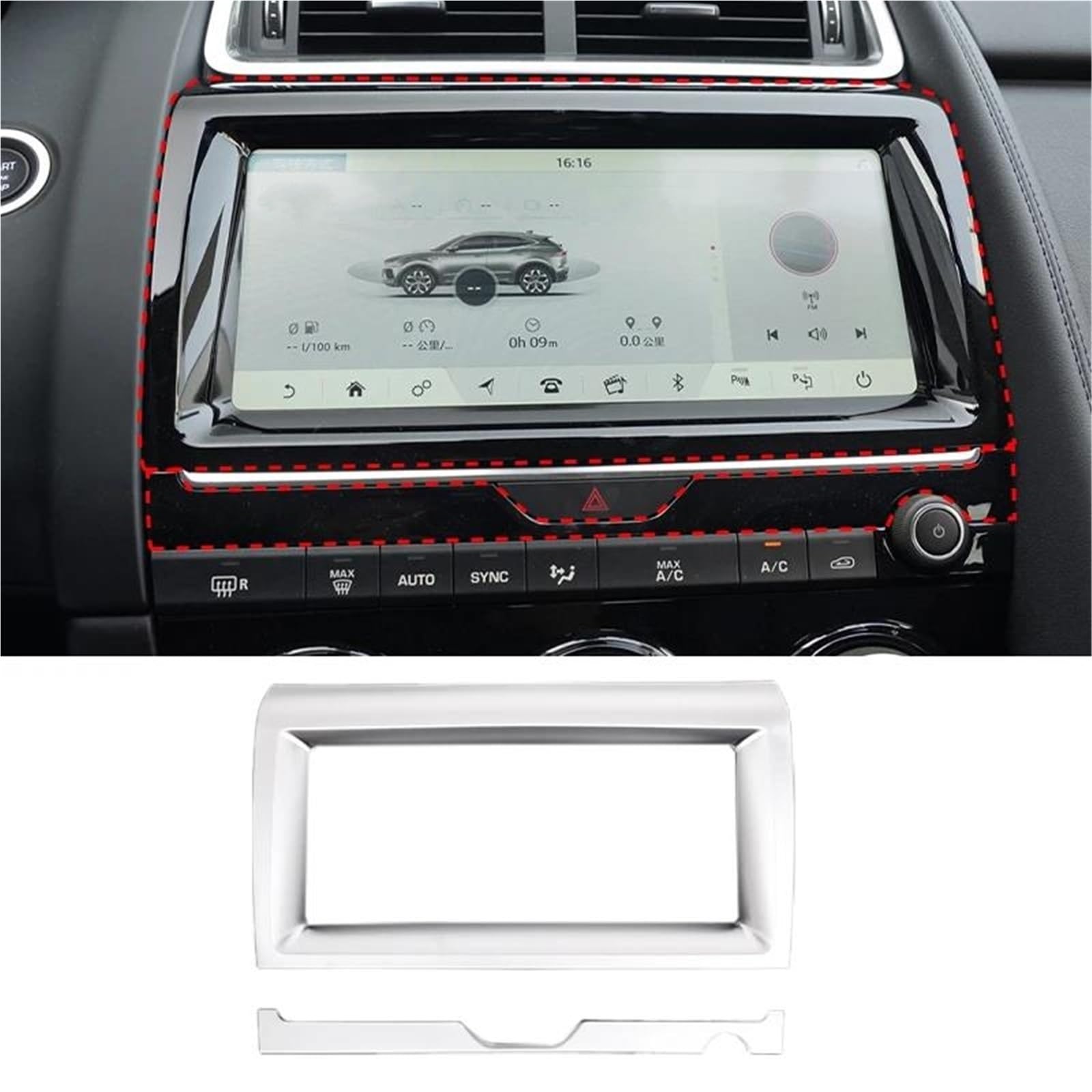 Interieur Dekor Auto Center Console Navigation Rahmen Klimaanlage Bedienfeld Abdeckung Für Jaguar Für E-PACE 2018-2020 Interieur TüRverkleidungen Dekor(Stil a) von QFJFBGGH