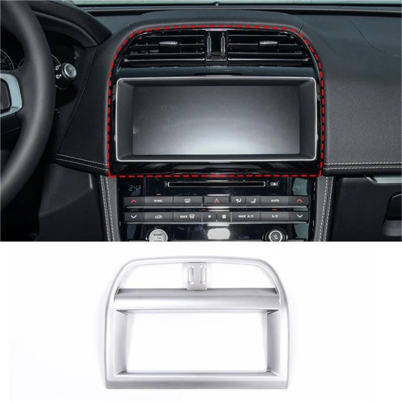 Interieur Dekor Auto Center Konsole Klimaanlage Outlet Navigation Bildschirm Rahmen Für Jaguar Für F-PACE XE XEL 2016-2020 Interieur TüRverkleidungen Dekor(Silber) von QFJFBGGH