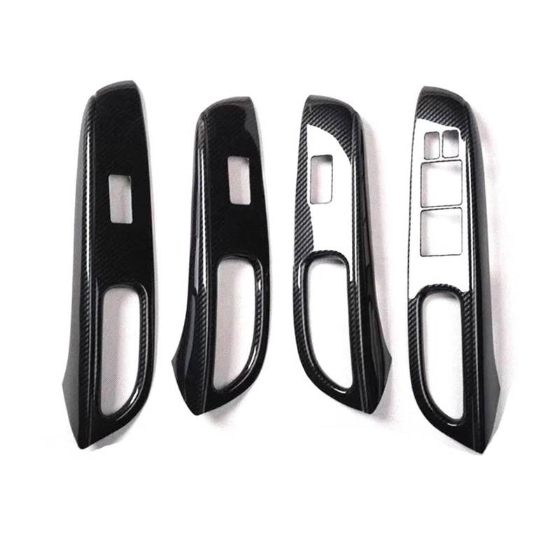 Interieur Dekor Auto Fensterheber Schalter Panel Abdeckung ABS Aufkleber Für Nissan Für Sunny 2014-2016 LHD RHD Innen 4 Stücke Interieur TüRverkleidungen Dekor(Carbon LHD) von QFJFBGGH
