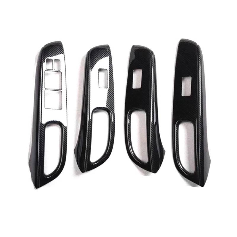 Interieur Dekor Auto Fensterheber Schalter Panel Abdeckung ABS Aufkleber Für Nissan Für Sunny 2014-2016 LHD RHD Innen 4 Stücke Interieur TüRverkleidungen Dekor(Carbon RHD) von QFJFBGGH