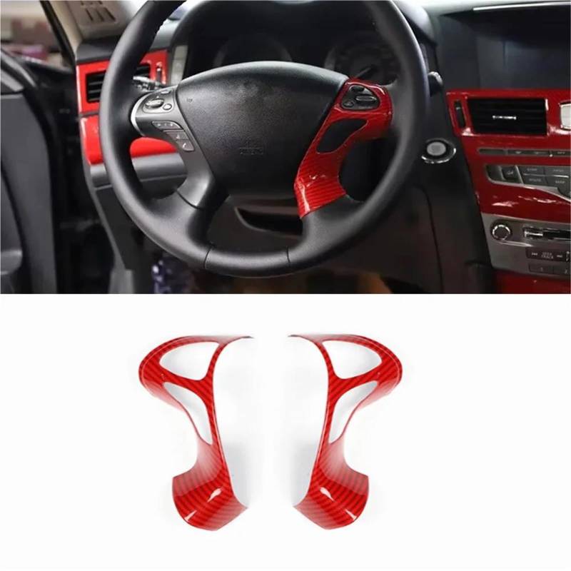 Interieur Dekor Auto-Lenkrad-Dekoration ABS-Abdeckung Für Infiniti Für Q70 2013–2019 Innenausstattung Styling Interieur TüRverkleidungen Dekor(Carbon Red) von QFJFBGGH