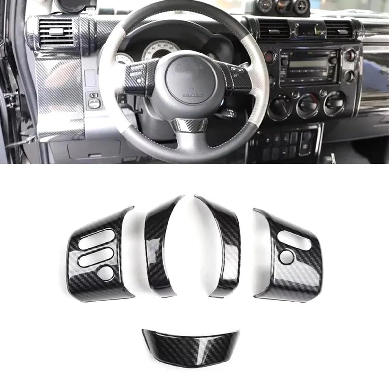 Interieur Dekor Auto Lenkrad Dekoration Abdeckung ABS Aufkleber Für Toyota Für FJ Cruiser Innen Zubehör Styling Interieur TüRverkleidungen Dekor(Type 3) von QFJFBGGH