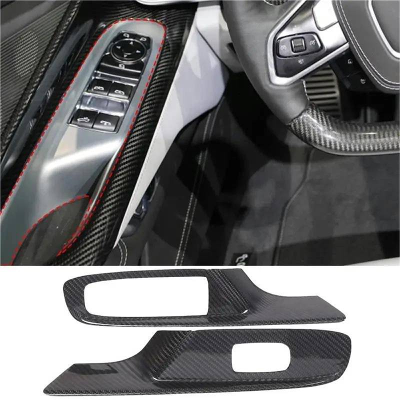 Interieur Dekor Autofensterglas-Lift-Schalterfeld-Rahmenabdeckungs-Trimmaufkleber Für Chevy Für Corvette Für C8 2020-2023 Interieur TüRverkleidungen Dekor(Style 3) von QFJFBGGH