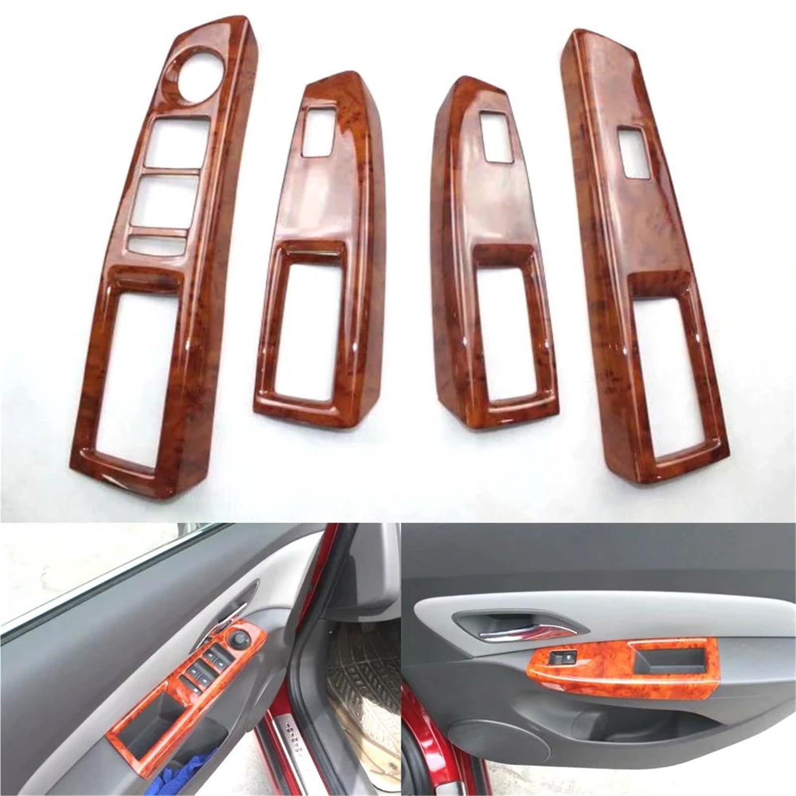 Interieur Dekor Autotür-Armlehne Fensterheber-Schalter Knopfabdeckung Zieraufkleber Für Chevy Für Cruze 2009-2013 LHD Auto-Styling Interieur TüRverkleidungen Dekor(Holz) von QFJFBGGH
