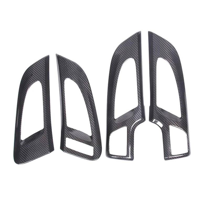 Interieur Dekor Carbon Fiber Auto Innen Tür Griff Rahmen Abdeckung Dekoration Aufkleber Trim Für Cayenne 2011-2017 Innen Interieur TüRverkleidungen Dekor(Style A-Black) von QFJFBGGH