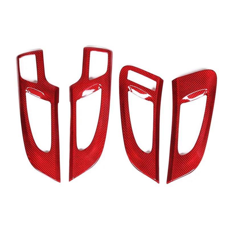 Interieur Dekor Carbon Fiber Auto Innen Tür Griff Rahmen Abdeckung Dekoration Aufkleber Trim Für Cayenne 2011-2017 Innen Interieur TüRverkleidungen Dekor(Style A-Red) von QFJFBGGH