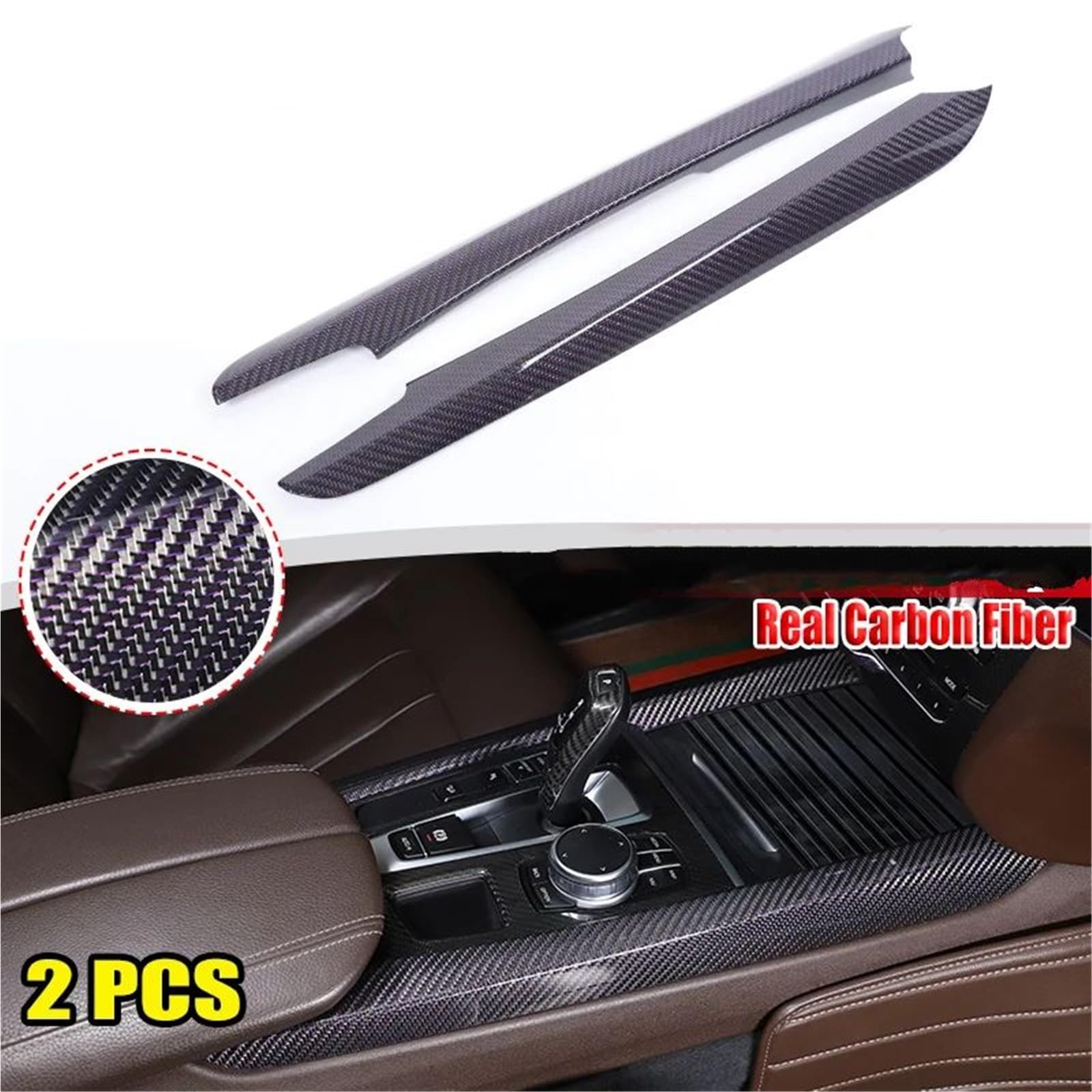 Interieur Dekor Carbon Fiber Für X5 F15 2014-2018 Auto Center Konsole Getriebe Shift Beide Seiten Abdeckung Trim Aufkleber Interieur TüRverkleidungen Dekor(Style 1) von QFJFBGGH