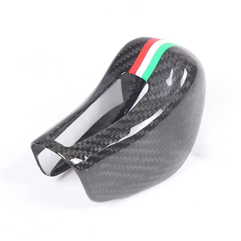 Interieur Dekor Carbon Fiber Muster Auto Schaltknauf Kopf Abdeckung Trim Für Maserati Für Ghibli Für Quattroporte Interieur TüRverkleidungen Dekor(Style D) von QFJFBGGH