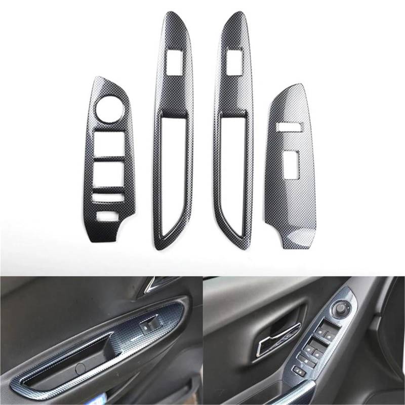 Interieur Dekor Carbon Fiber Style Armlehne Fensterheber Schalter Panel Abdeckung Rahmen Aufkleber Für Chevy Für Trax 2014-2017 Interieur TüRverkleidungen Dekor von QFJFBGGH